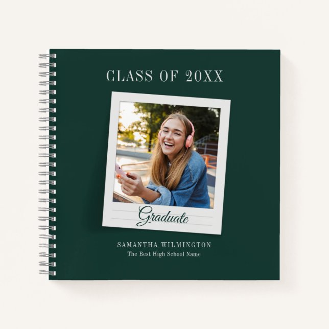 Graduate 2024 Photo Script Graduation Party Guest Notebook (Front)