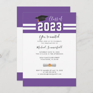Graduate 2025 Purple Graduation Party Invitation