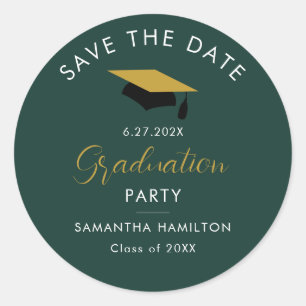 Graduate 2025 Save the Date Minimalist Grad Party Classic Round Sticker