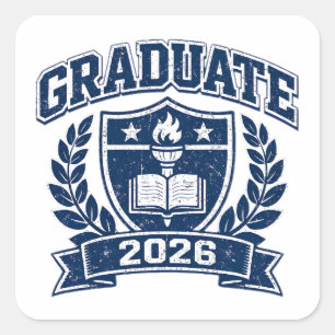 Graduate 2026 – Achievement Milestone College Square Sticker