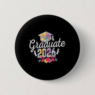 Graduate 2026 Cap Diploma Graduation Celebration F 6 Cm Round Badge