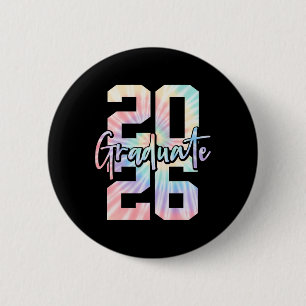 Graduate 2026 Graduation Cap Diploma Tie Dye Premi 6 Cm Round Badge