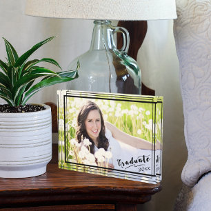 Graduate 20xx 5x7 Horizontal Black Border Photo Block