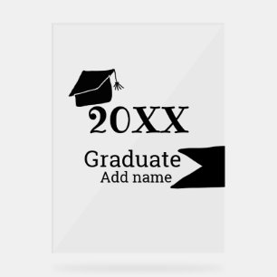 Graduate 20XX graduation hat simple minimal modern Acrylic Sign