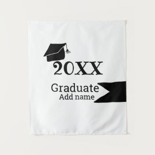 Graduate 20XX graduation hat simple minimal modern Tapestry