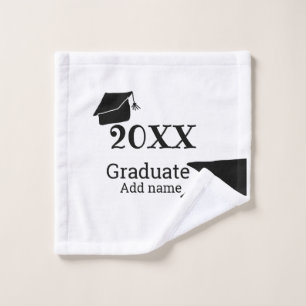 Graduate 20XX graduation hat simple minimal modern Wash Cloth