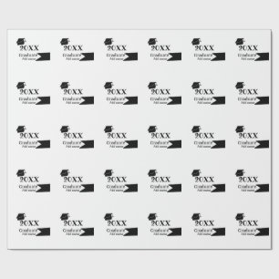 Graduate 20XX graduation hat simple minimal modern Wrapping Paper