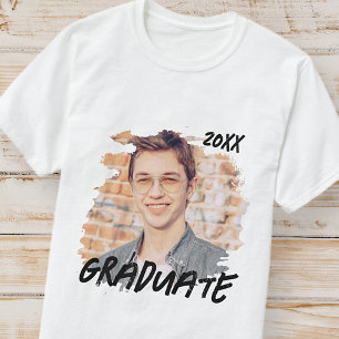 Graduate 20XX Modern Grunge Photo Graduation T-Shirt