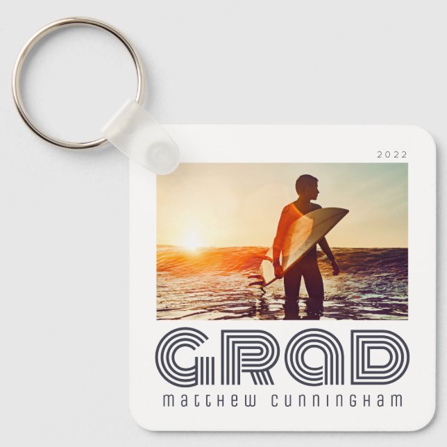 Graduate 20XX Retro Cool Simple Grad Year Key Ring (Front)