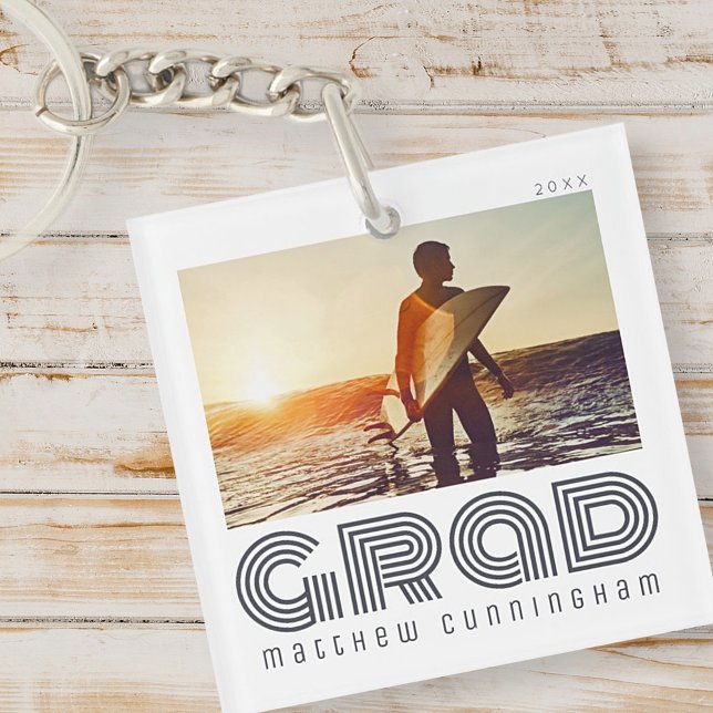 Graduate 20XX Retro Cool Simple Grad Year Key Ring (Creator Uploaded)