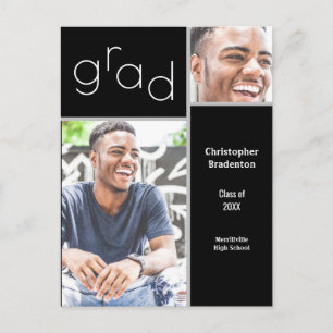 Graduate 2 Photo Announcement Postcard