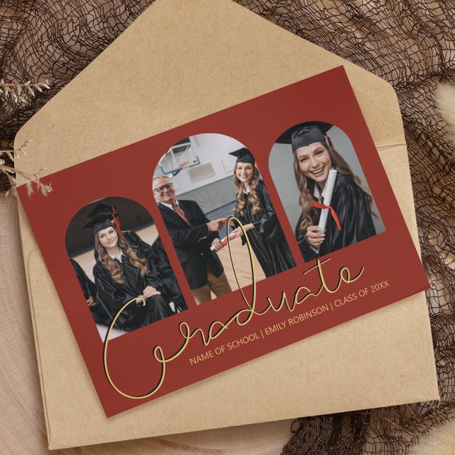 Graduate | 3 Arched Photo Collage Announcement (Creator Uploaded)