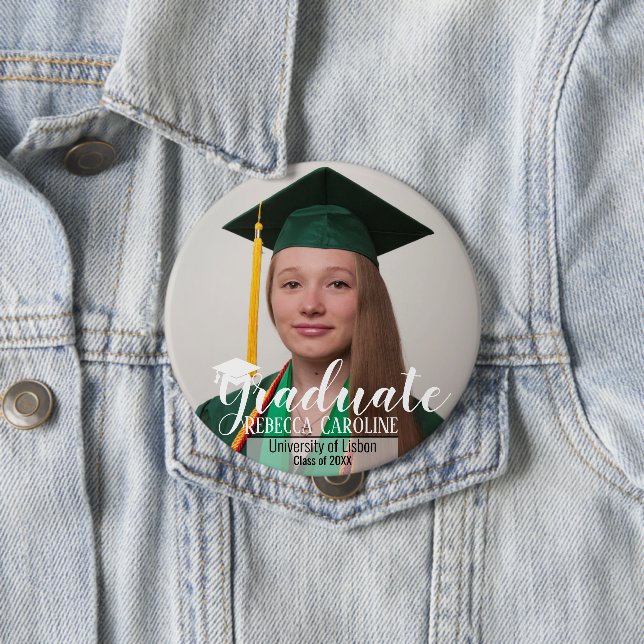 Graduate 3 upload photo 10 cm round badge (In Situ)