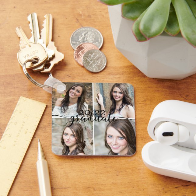 GRADUATE 5 Photo Class Year Script Key Ring (Desk)