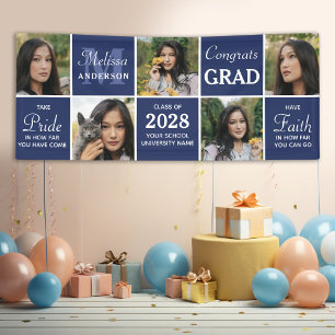 Graduate 5 Photo Collage Personalised Graduation Banner
