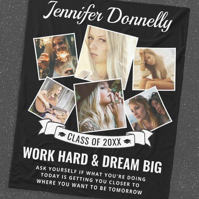 Graduate 6 Photo School College Fleece Blanket (Creator Uploaded)