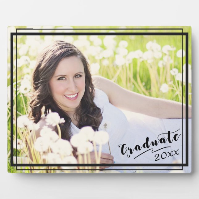 Graduate 8x10 Photo Horizontal Black Border Plaque (Front)