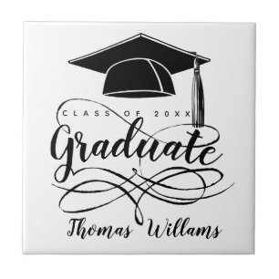 Graduate Add Name and Year Ceramic Tile