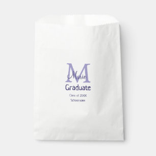 Graduate add name monogram purple simple minimal m favour bag