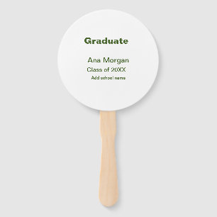 Graduate add name school name class of 20XX simple Hand Fan