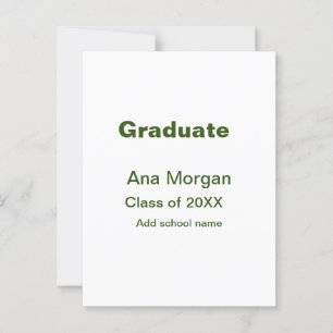 Graduate add name school name class of 20XX simple Postcard
