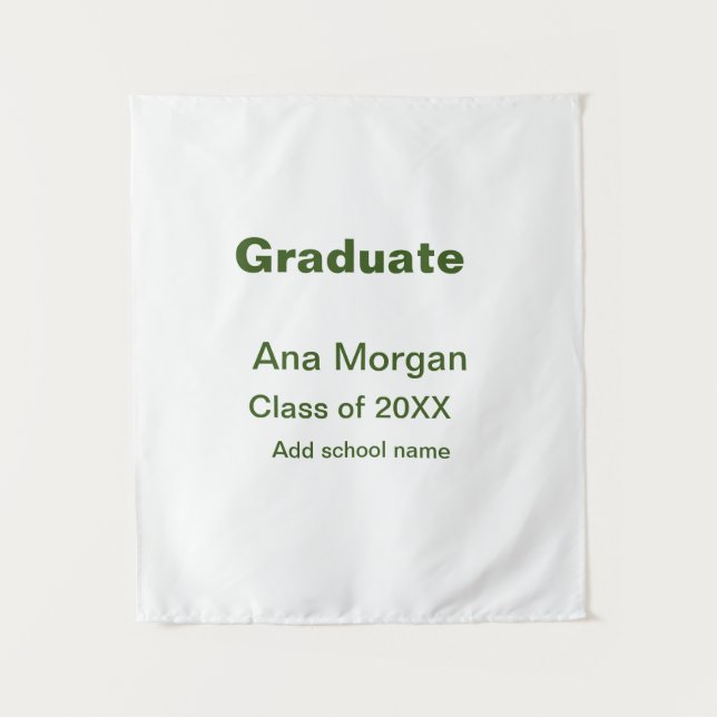 Graduate add name school name class of 20XX simple Tapestry (Front)