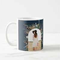 Graduate arch 1 photo blue botanical modern mug