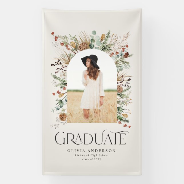 Graduate arch 1 photo terracotta botanical modern  banner (Vertical)