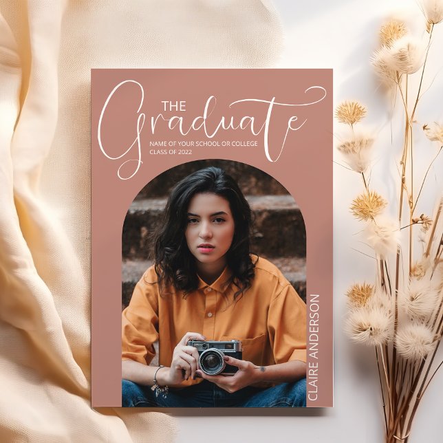 Graduate Arched Photo Graduation Invitation (Creator Uploaded)