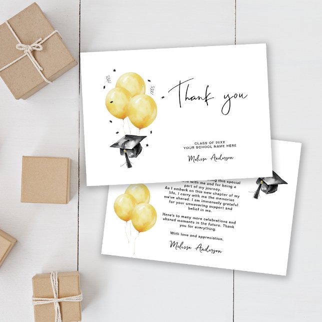 Graduate Balloons Thank you Card (Creator Uploaded)