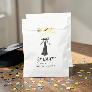 Graduate Black Bow Tassel Graduation Party Favour Bag