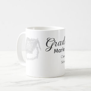 graduate black glitter graduation cap add name  coffee mug