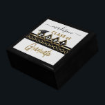 Graduate - Black & Gold - Personalised Gift Box<br><div class="desc">Graduate Gift Box ready for you to personalise. Background colour can also be changed. ✔NOTE: ONLY CHANGE THE TEMPLATE AREAS NEEDED! 😀 If needed, you can remove the text and start fresh adding whatever text and font you like. 📌If you need further customisation, please click the "Click to Customise further"...</div>