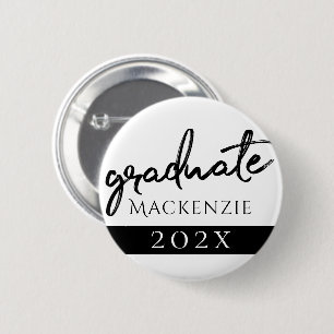 Graduate Black Script Classic Keepsake with Year 6 Cm Round Badge