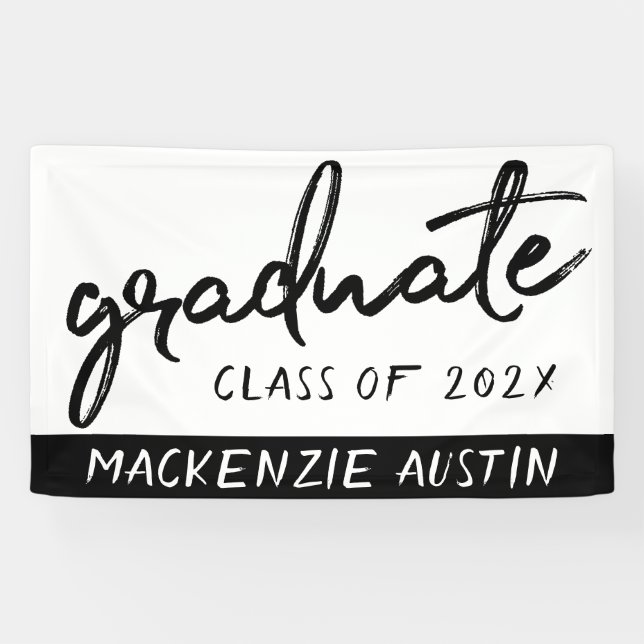 Graduate Black Script | Classic Keepsake with Year Banner (Horizontal)