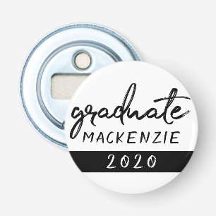 Graduate Black Script   Classic Keepsake with Year Bottle Opener
