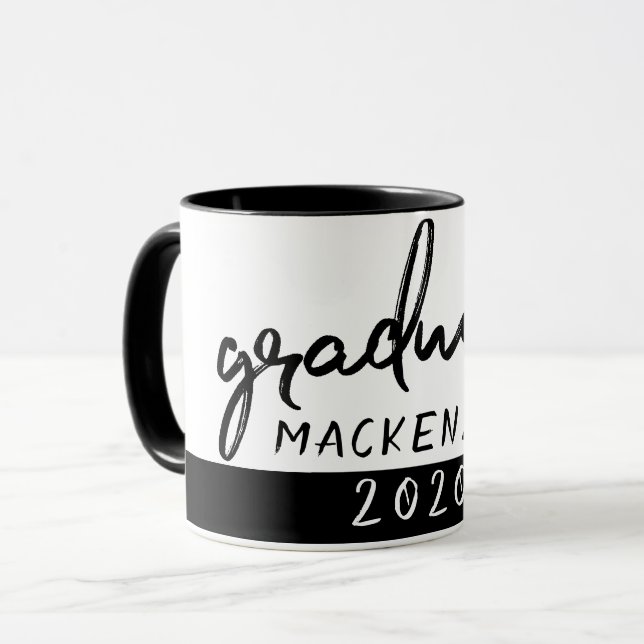 Graduate Black Script | Classic Keepsake with Year Mug (Front Left)