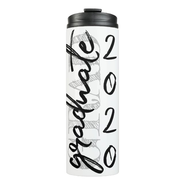 Graduate Black Script | Classic Keepsake with Year Thermal Tumbler (Front)