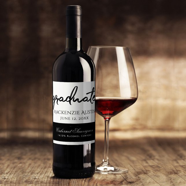 Graduate Black Script | Classic Keepsake with Year Wine Label (Creator Uploaded)