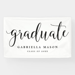 Graduate Black Script Custom Background Colour Banner