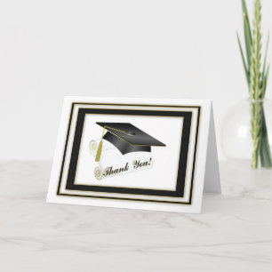 Graduate Black Thank You Card
