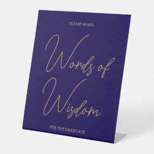 Graduate Blue Typography Graduation Tabletop Sign