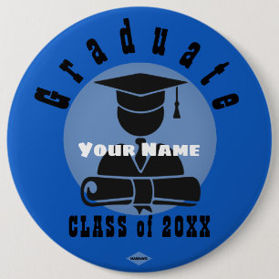 Graduate Boast Button Cap & Gown Rainbow HAMbyWG