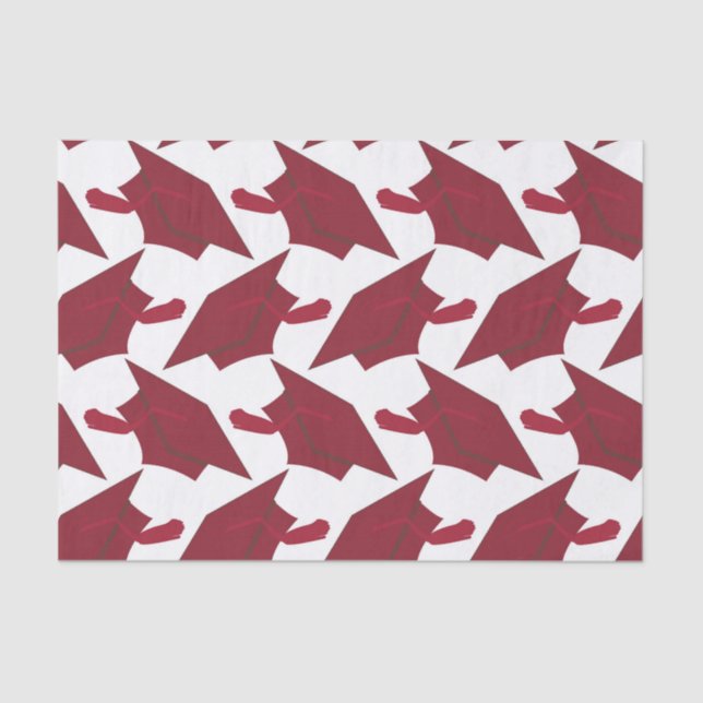 Graduate Burgundy and White Congrats Tissue Paper (Front)