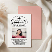 Graduate Calligraphy Photo Rose Gold Graduation