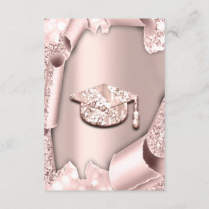 Graduate CAP Bachelorette GIRL Rose Pink 3D Invitation