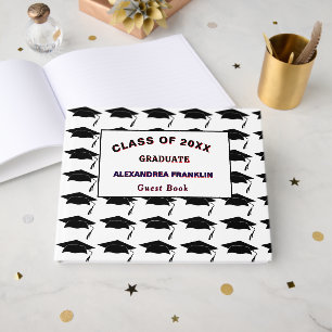 Graduate Cap Graduation Class Party Personalise Guest Book