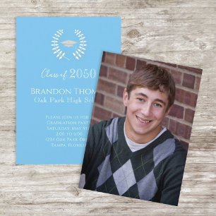 Graduate Carolina Blue Photo Template Simple