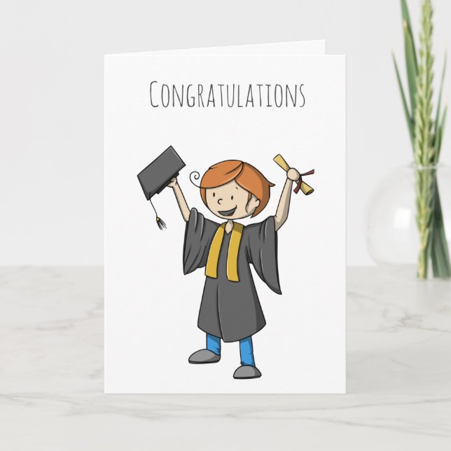 Graduate Celebrating Congratulations Graduation Card (Front)