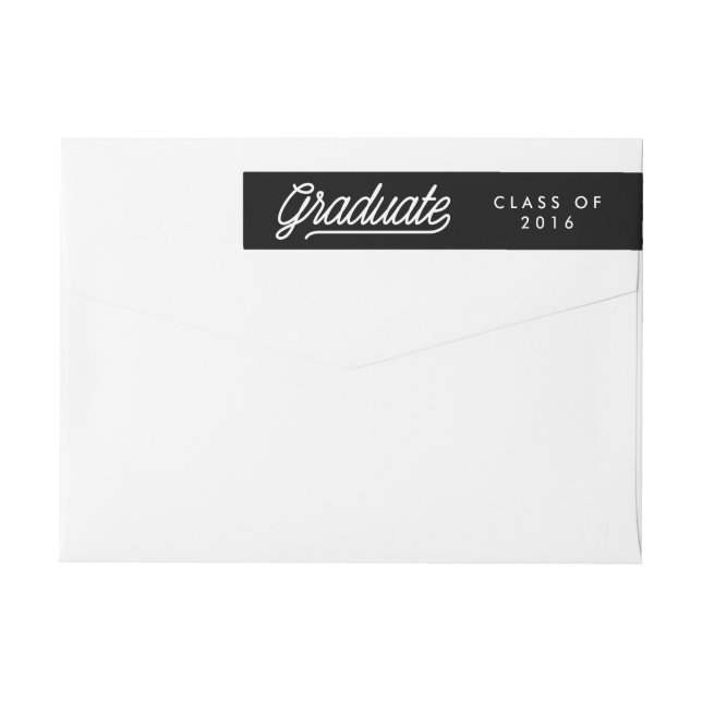 Graduate Chalkboard Script Modern Wrap Around Label (Back)
